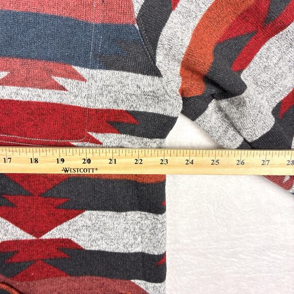Junk Food Cardigan Sweater Mens XL Gray Red Fleece Aztec Southwestern Western - Picture 4 of 10